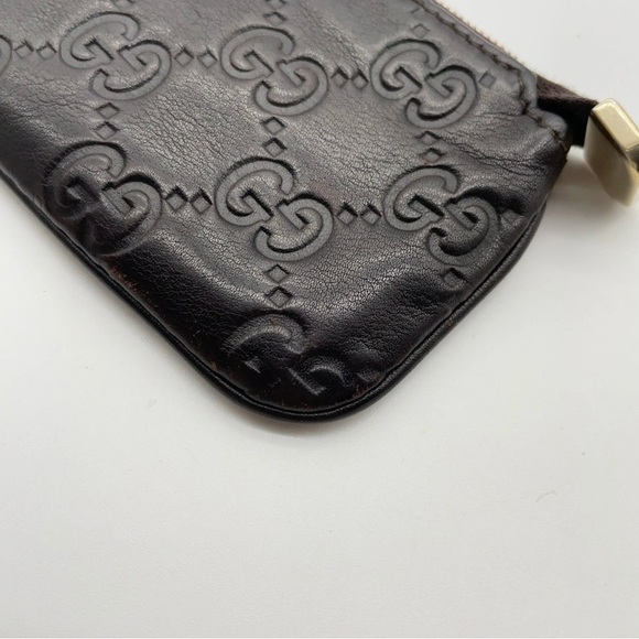 Gucci Dark Leather Wristlet with Gold Chain - Picture 11 of 14